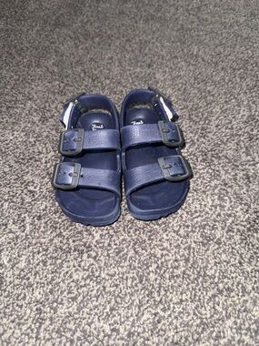 First Steps Baby Sandals Size 3 Navy Blue Buckle Straps Toddler Shoes